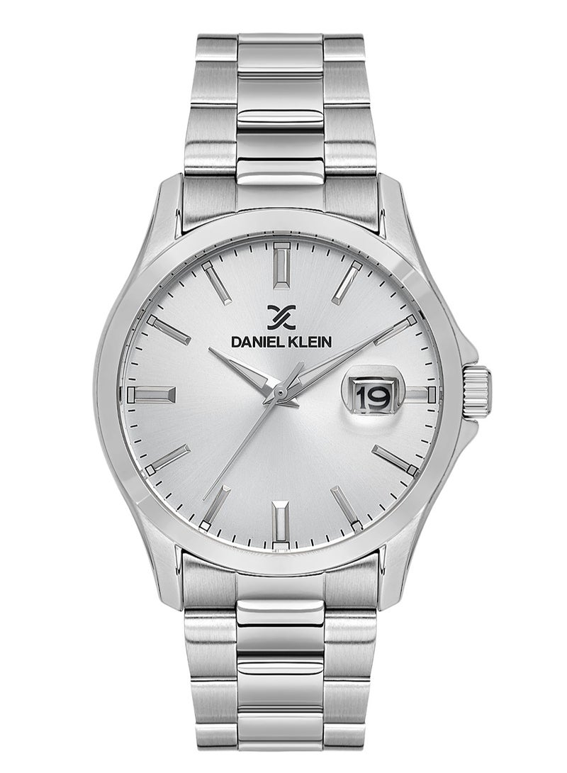 دانيل كلاين ساعة رجالية ستانلس ستيل | هيكل من سبيكة فضية | تناظري | قرص دائري فضي بنمط شعاعي | حركة كوارتز يابانية | فاخرة | مقاومة للماء حتى عمق 50 مترًا - Image 1